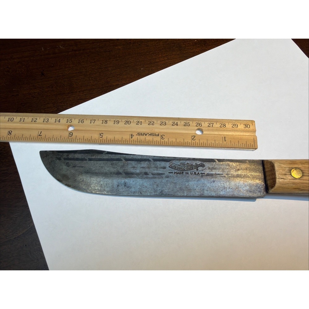 Old Hickory Ontario Knife Company 7" Blade Butcher Kitchen 11.5" Total - Picture 5 of 11